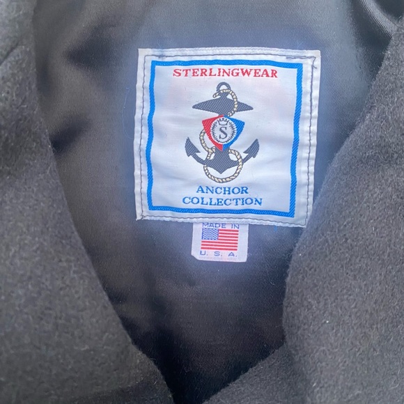 Sterlingwear Boston Double-Breasted Black Wool Navy Peacoat, 40R - Picture 2 of 16